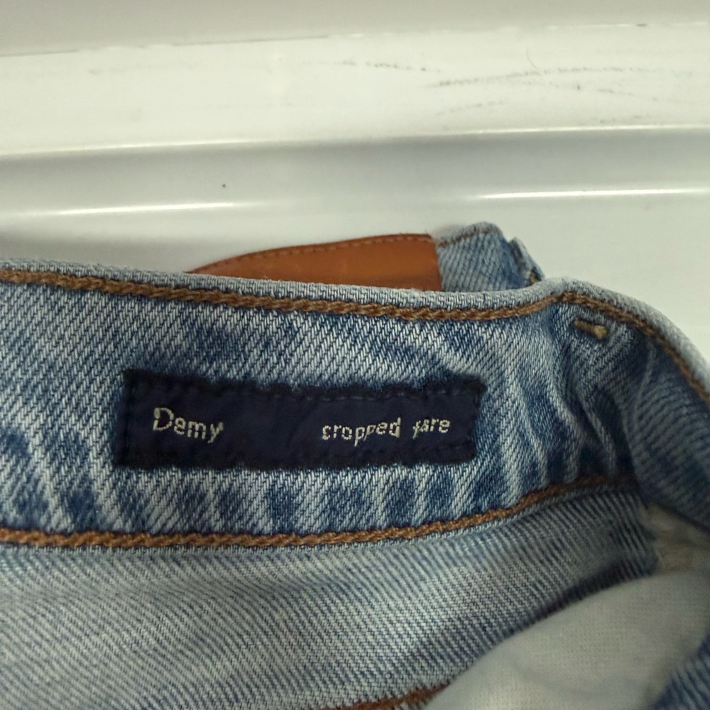 Citizens Of Humanity Light Blue Flare Jeans with Brown Patch - Picture 3 of 7
